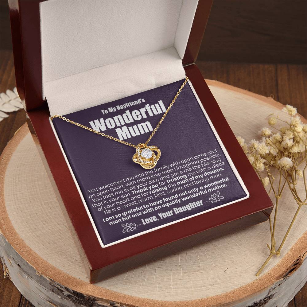 To My Boyfriend's Wonderful Mum - The Love Knot Necklace Love Knot Necklace