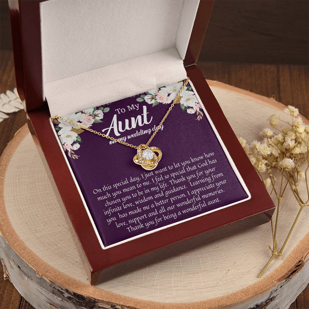 To My Aunt On My Wedding Day Wedding Gift For Aunt From Bride Niece To Aunt Sentimental Gift Love Knot Necklace