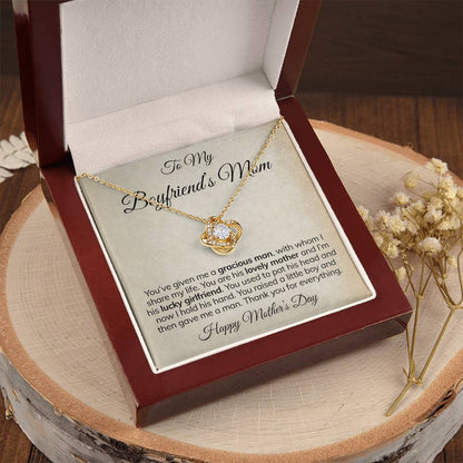 To My Boyfriend's Mom Necklace Happy Mother's Day Mother's Day Gift For Mom Of Boyfriend Love Knot Necklace