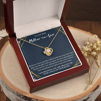 Gift For Mother-In-Law More Joy 5 Love Knot Necklace Love Knot Necklace