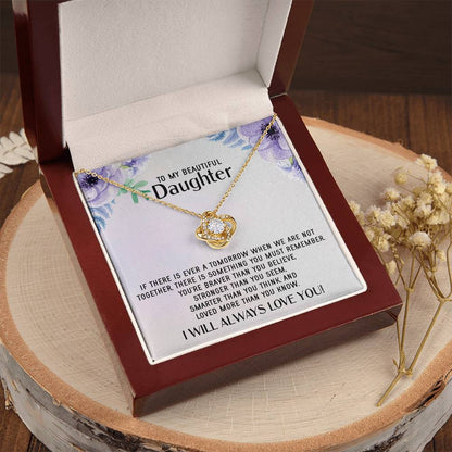 To My Daughter Necklace Gift From Mom Mothers Day Gift For Daughter From Mother Sentimental Jewelry Gifts For Daughter 1 Love Knot Necklace