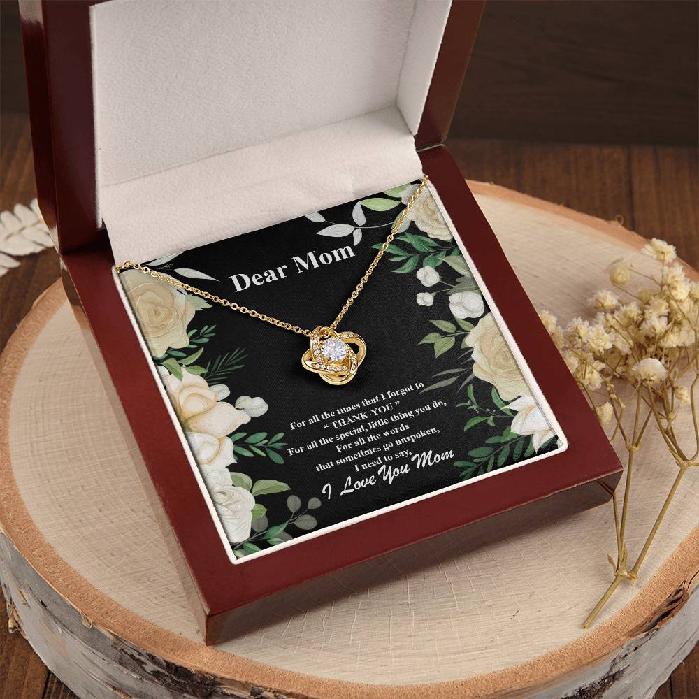 Love You Mom-Love Knot Necklace Love Knot Necklace