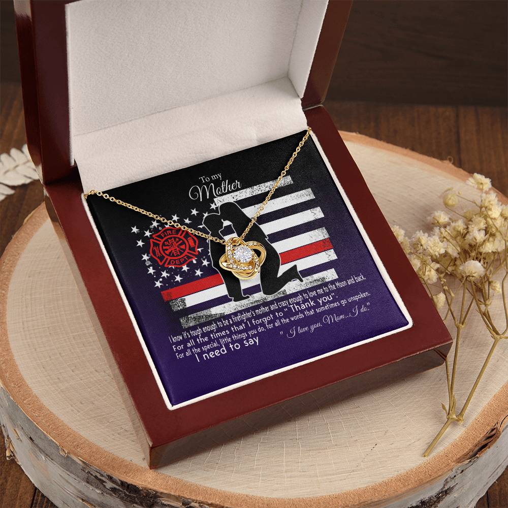 Gift For Firefighter's Mom - Love Knot Necklace Love Knot Necklace