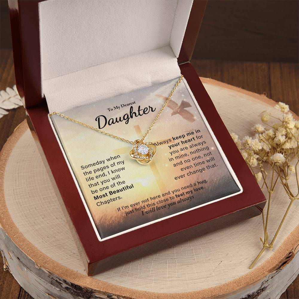 My Daughter - Always Keep Me In Your Love Knot Necklace