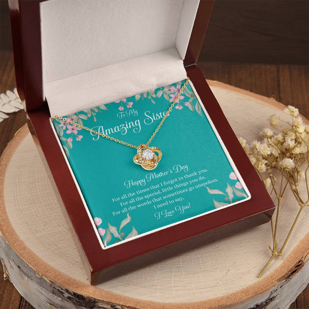Mothers Day Gift For Sister Sister Mothers Day Gift Sister Necklace Gift On Mothers Day Sentimental Mothers Day Gift For Sister Jewelry Love Knot Necklace