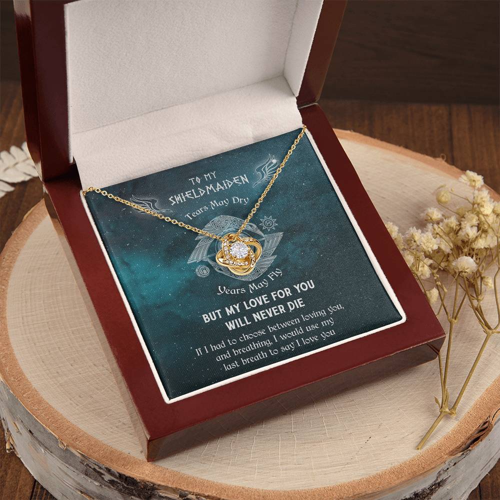 To My Shieldmaiden Knot Necklace - Norseman - Viking - Gift For Wife - Mythology Love Knot Necklace