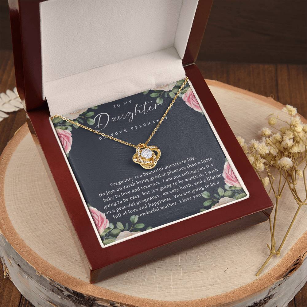 Pregnancy Gift For Daughter Baby Shower Gift Mom To Be Gift Pregnant Daughter Gift From Mom New Mom Expecting Mom Gift Expe Love Knot Necklace