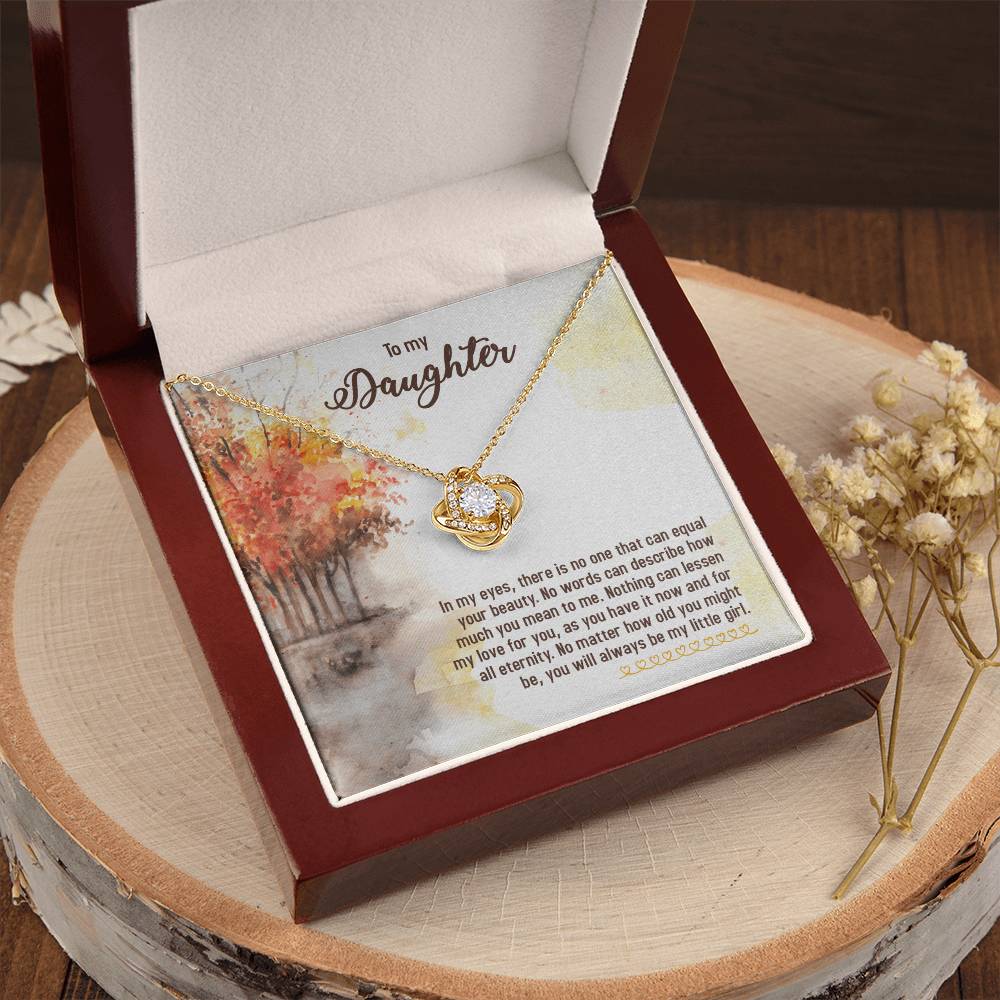 Love You Daughter Love Knot Necklace