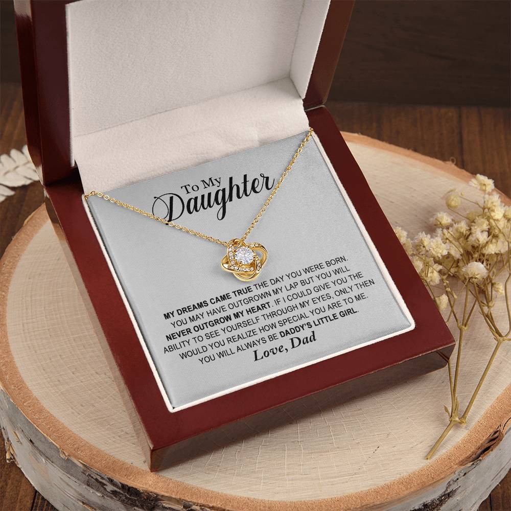 Daughter - You Will Always Be Daddy's Little Girl - Ne Love Knot Necklace