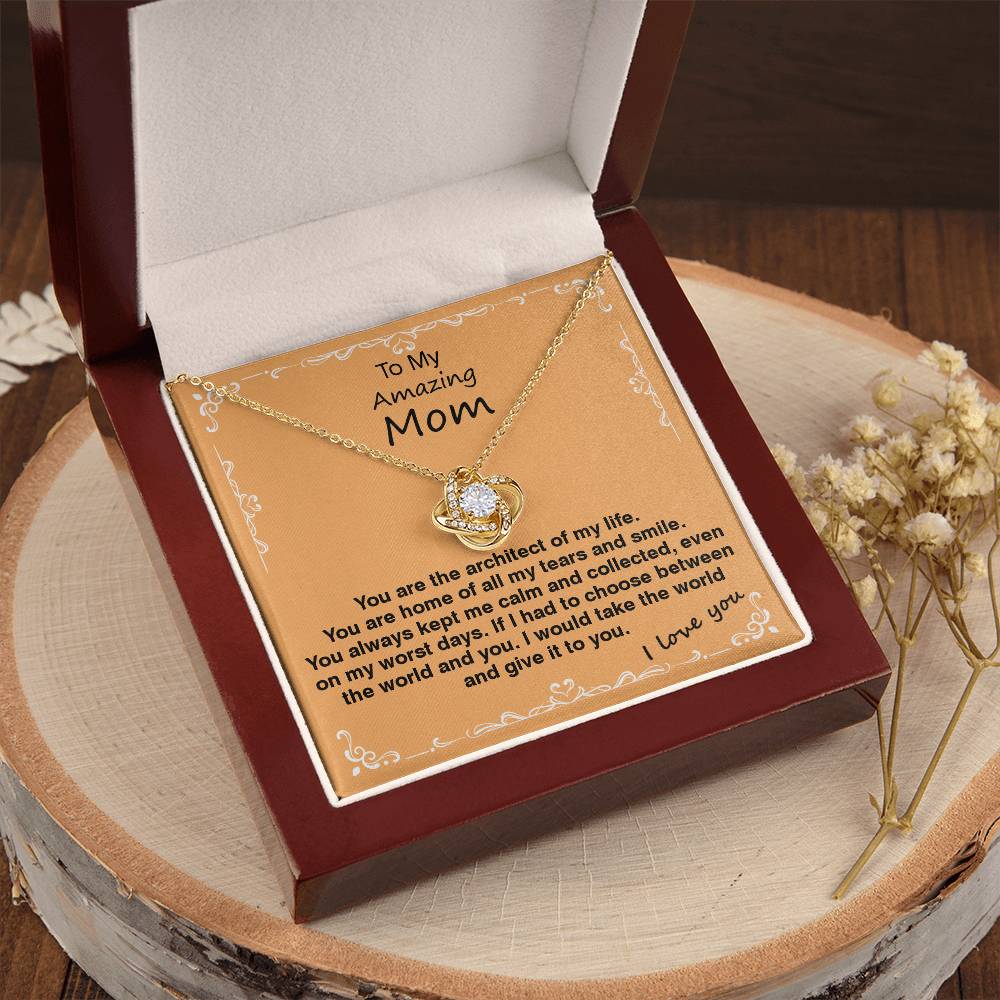 Love Knot Necklace With Architect Of My Life Message Card Love Knot Necklace