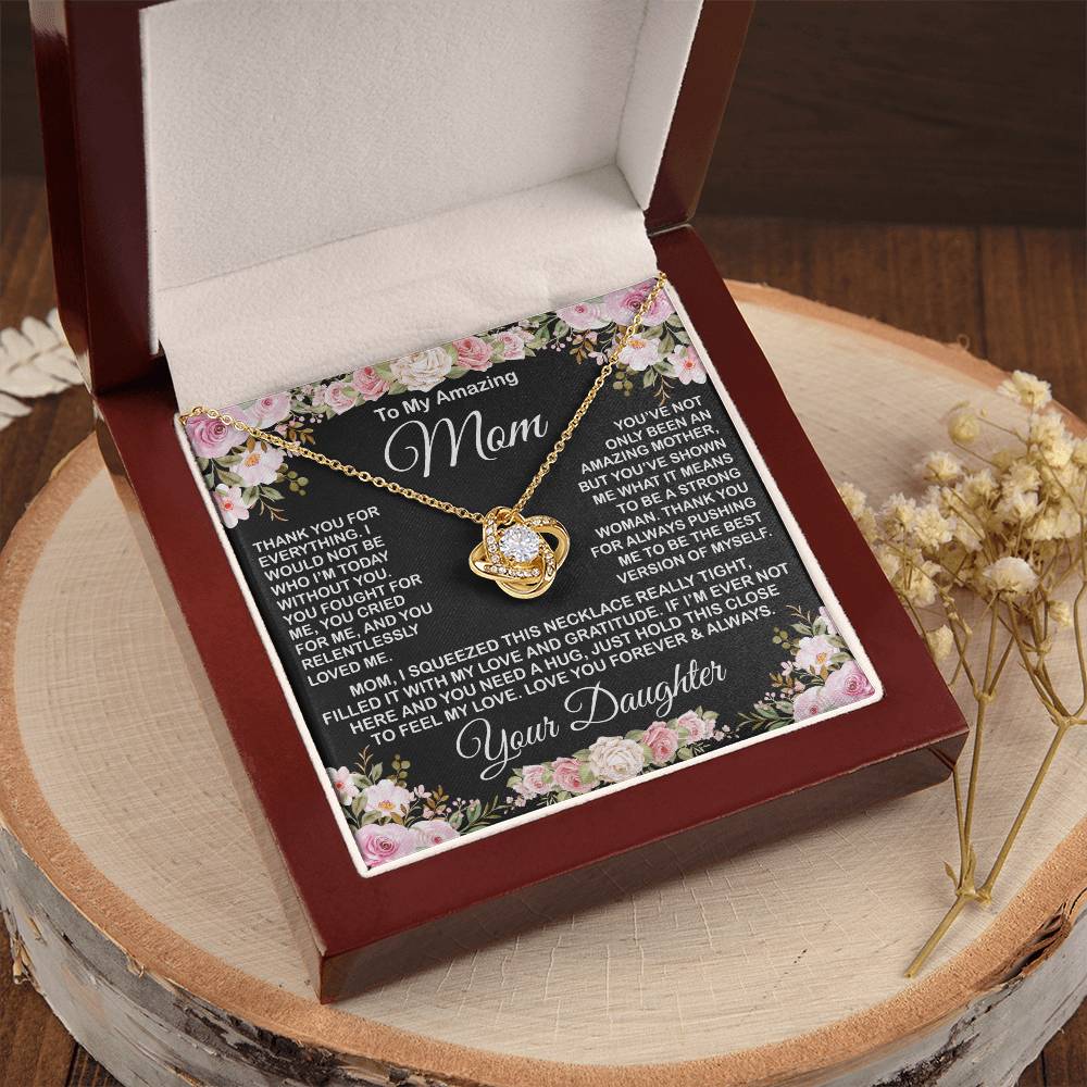 Gift For Amazing Mom Gift For Mom From Daughter Love Knot Necklace