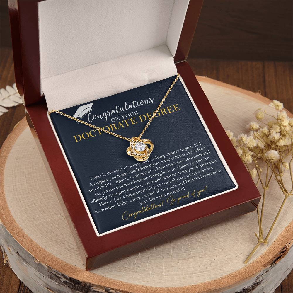 Doctorate Degree Graduation Gift Necklace Graduating Class Of 2022 Doctoral Degree Graduation Gift F Love Knot Necklace