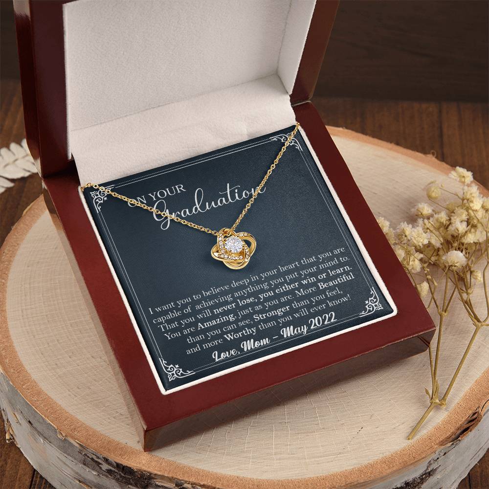 Graduation Gift For Her Phd Graduation Gift For Daughter High School Graduation Gift Doctorate Masters Degree Class O Love Knot Necklace