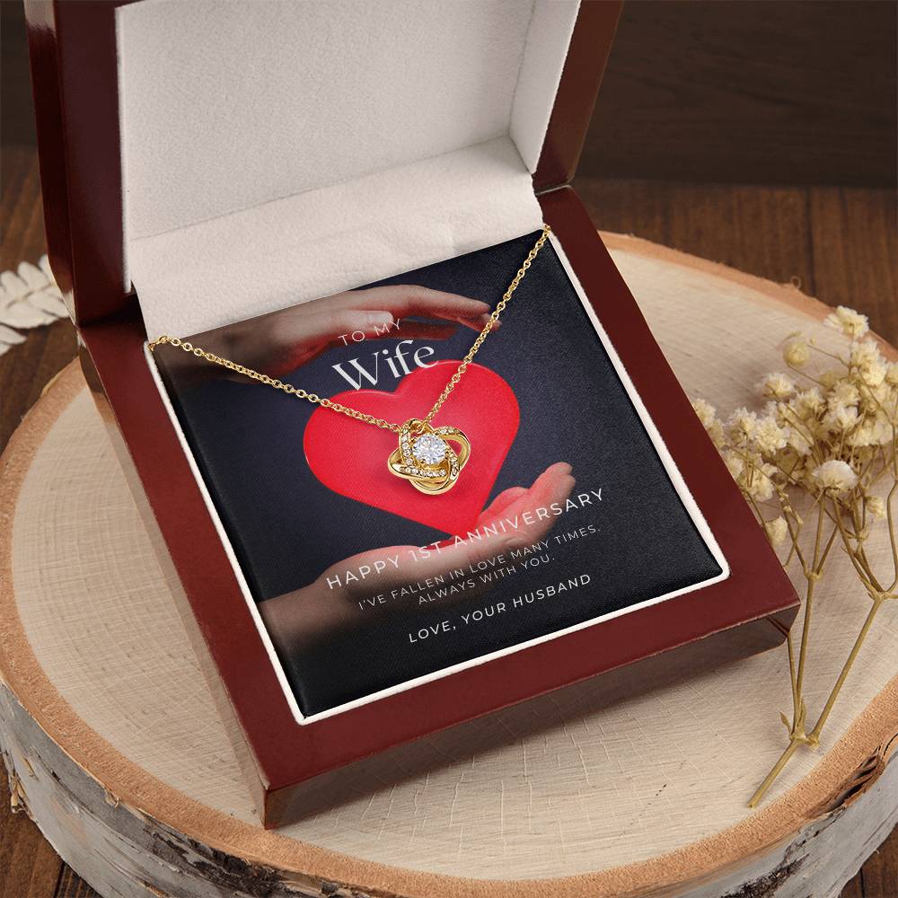 1 Year Anniversary Gift For Wife 1 Year Anniversary Gifts 1 Year Wedding Anniversary Gift Ideas 1St Wedding Anniversary Gift F(2) Love Knot Necklace