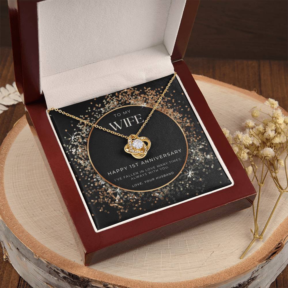 1 Year Anniversary Gift For Wife  1 Year Anniversary Gifts  1 Year Wedding Anniversary Gift Ideas  1St Wedding Anniversary Gift F(4) Love Knot Necklace