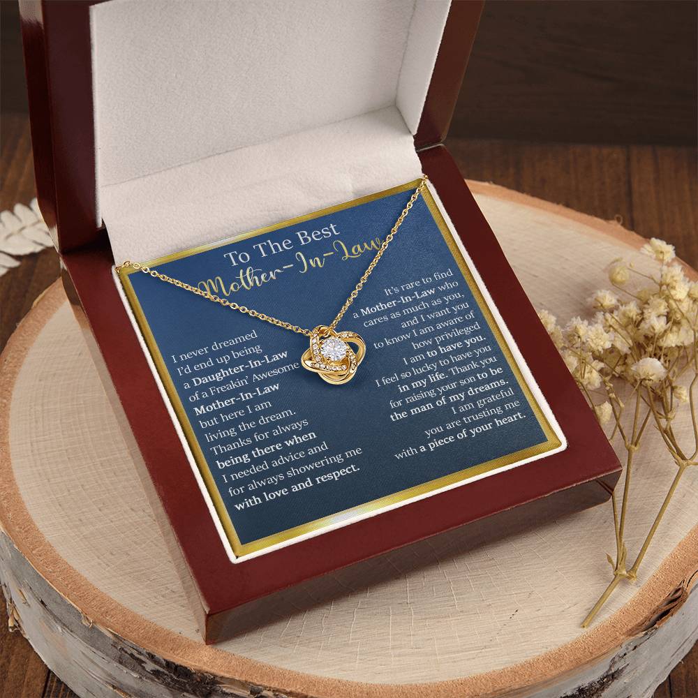 Gift For Mother-In-Law - Live The Dream - Love Knot Love Knot Necklace