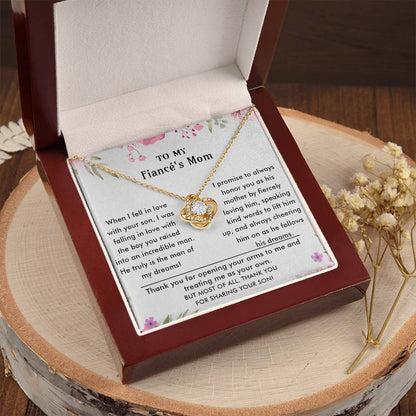 To My Fiancé's Mom - Luxury Gift For Mother's Day Love Knot Necklace