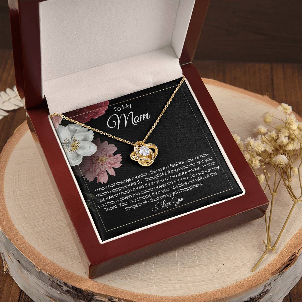To My Mom Necklace Gift For Mom From Son Or Daughter Sentimental Gift For Birthday Mother's Day Love Knot Necklace