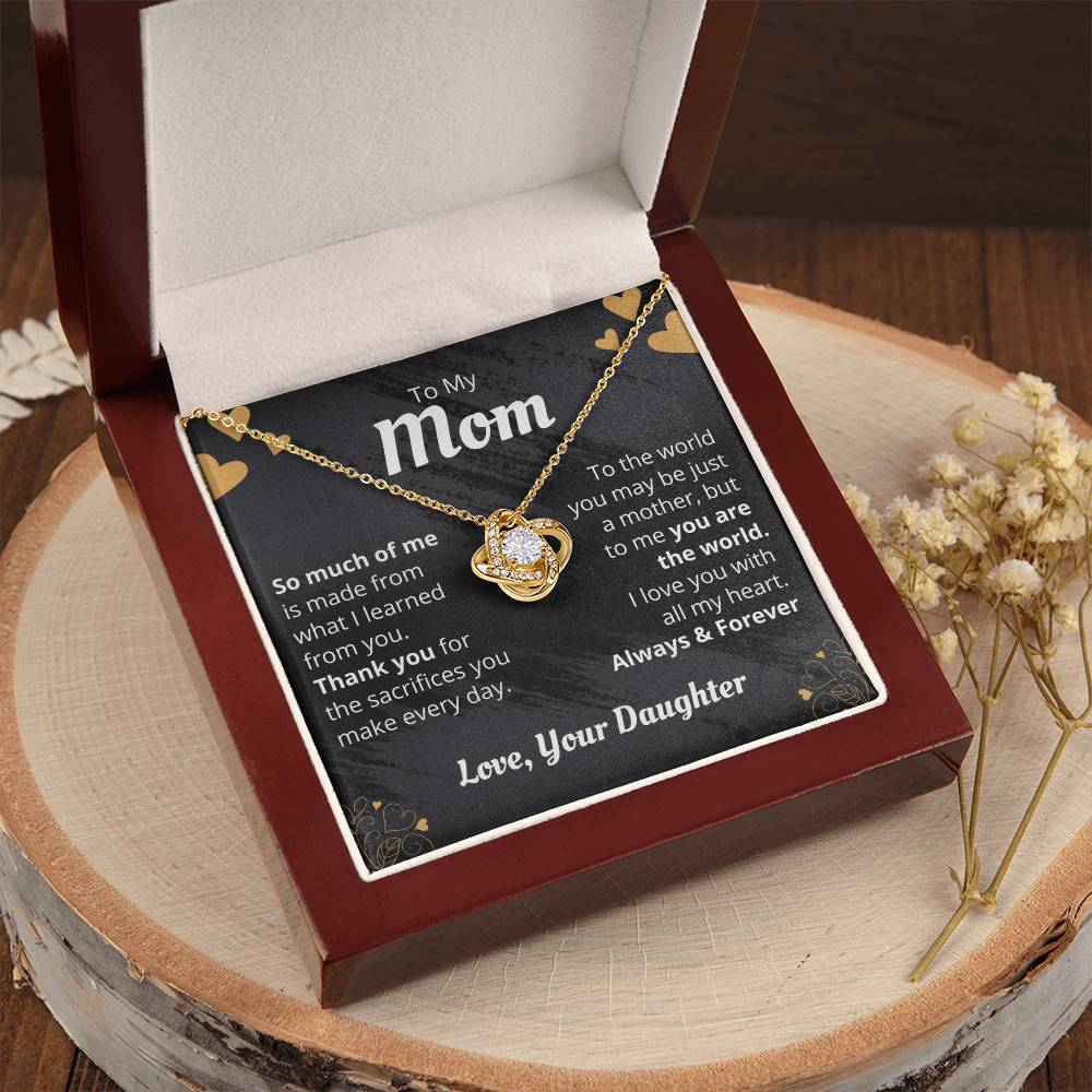 Mom - So Much Of Me - The Love Knot Necklace Love Knot Necklace