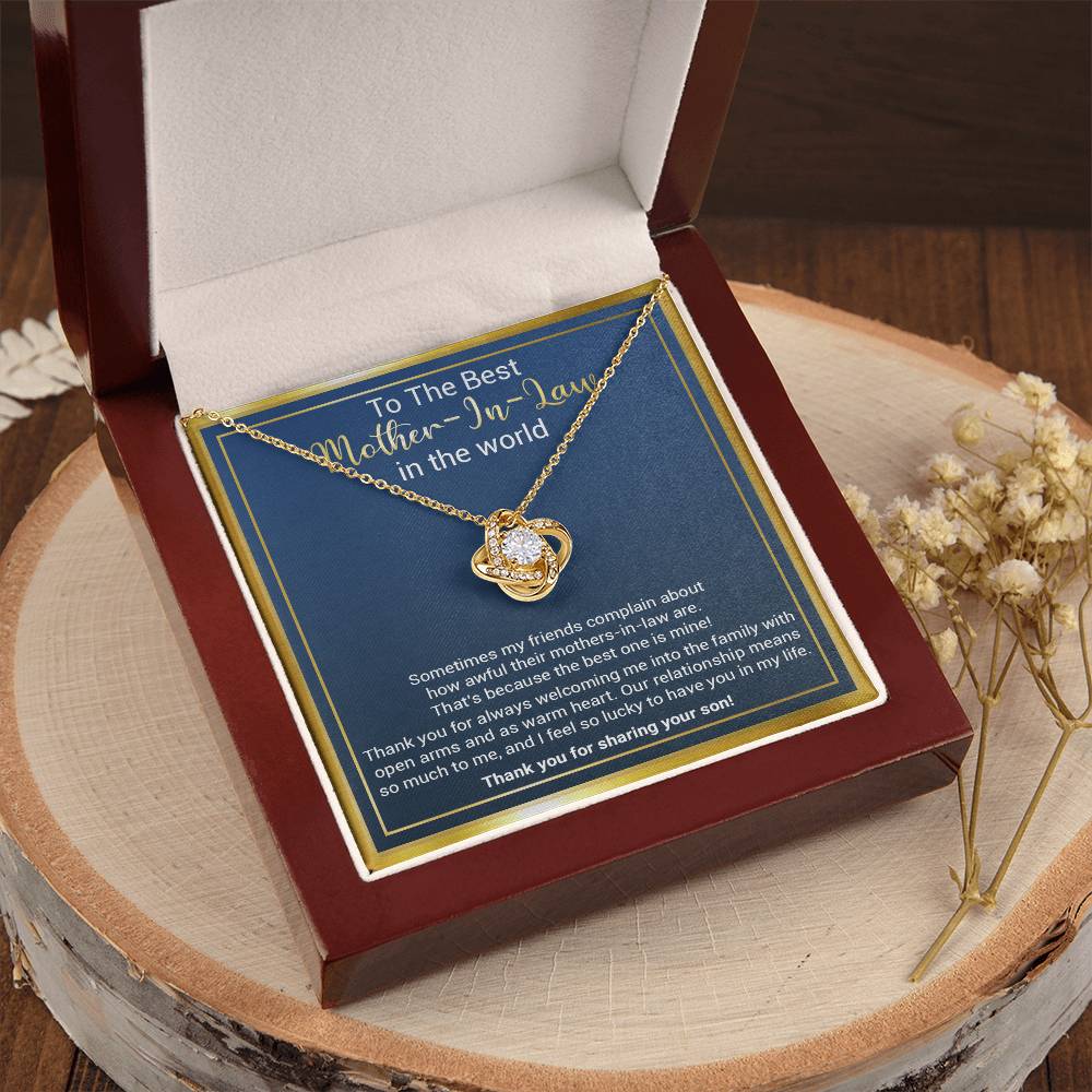 Gift For Mother-In-Law - The Best One - Love Knot Love Knot Necklace