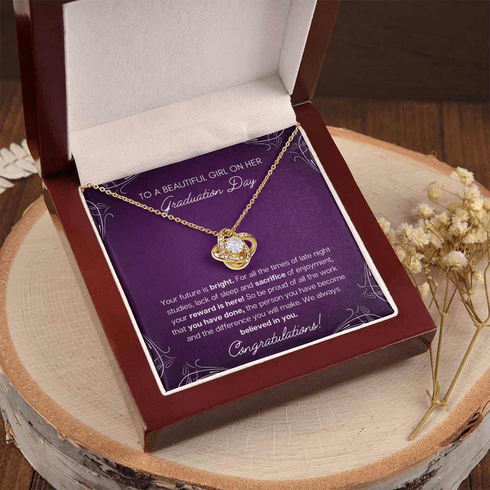 Graduation Gift - Bright Future Love Knot Necklace