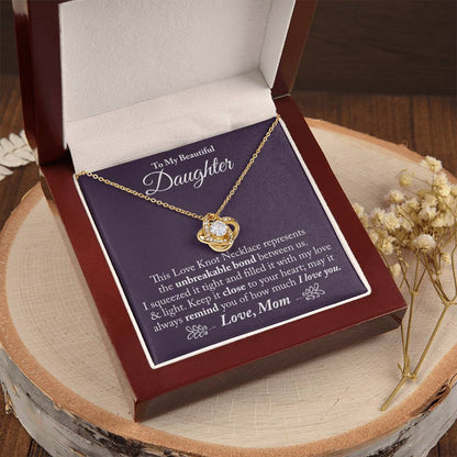 To My Beautiful Daughter - The Love Knot Necklace Love Knot Necklace
