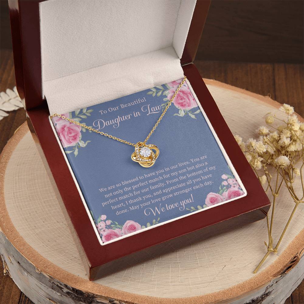 Daughter In Law Gift Beautiful Daughter In Law Necklace Gift Daughter In Law Birthday Gift Gift From Mom In Law To Daughter In Law Love Knot Necklace