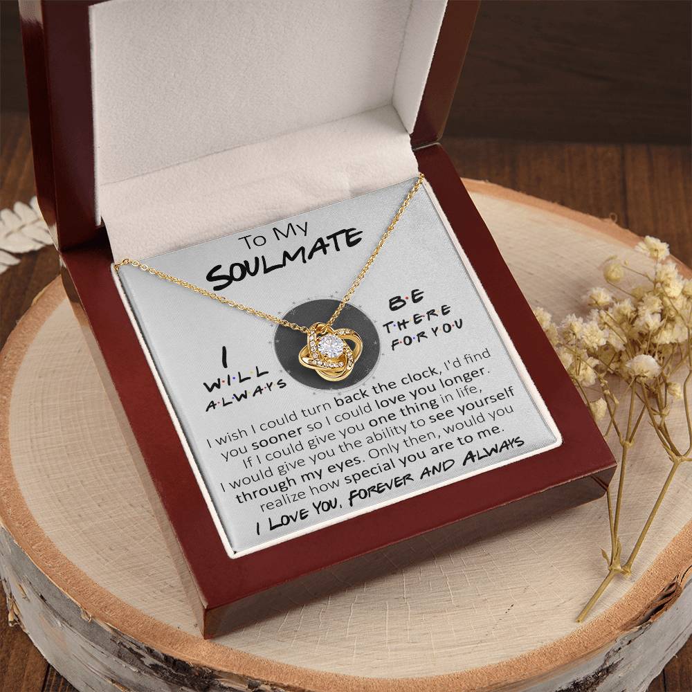 To My Soulmate Necklace Gift For Girlfriendwife Romantic Gift For Her Birthday Christmas Jewelry Romantic Love Knot Necklace
