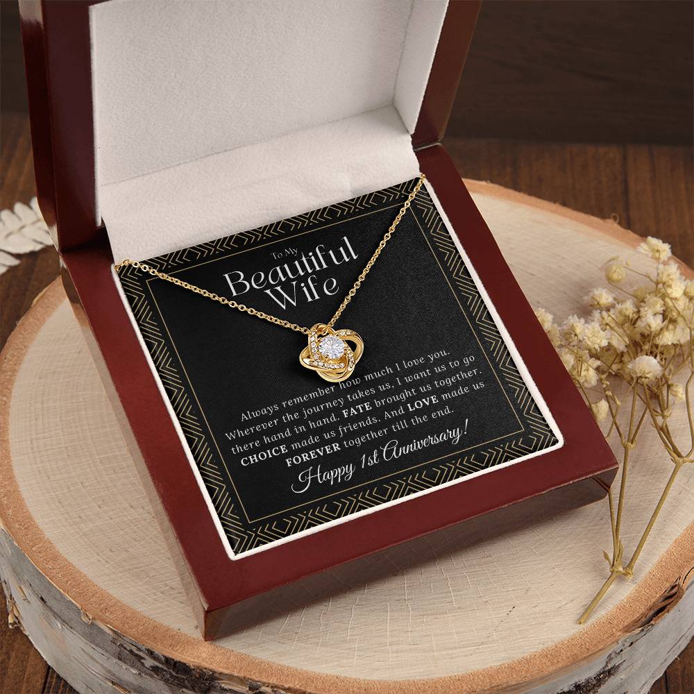 1 Year Anniversary Gift For Wife 1 Year Anniversary Gifts 1 Year Wedding Anniversary Gift Ideas 1St Wedding Anniversary Gift For Her Love Knot Necklace