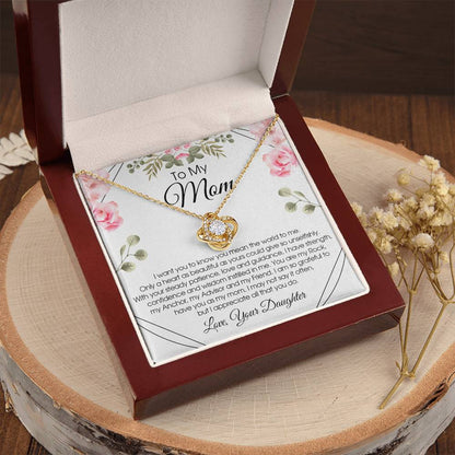 To My Mom Necklace Gift For Mom From Daughter Sentimental Gift For Mother's Day Birthday Anniversary Love Knot Necklace