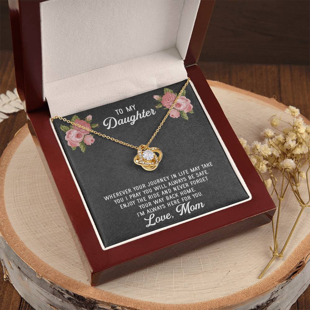 To My Daughter Necklace Gift From Mom Mothers Day Gift For Daughter From Mother Sentimental Jewelry Gifts For Daughter Fr Love Knot Necklace