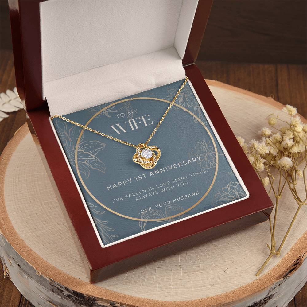 1 Year Anniversary Gift For Wife  1 Year Anniversary Gifts  1 Year Wedding Anniversary Gift Ideas  1St Wedding Anniversary Gift F Love Knot Necklace