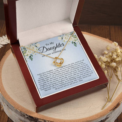 To My Daughter On Your Wedding Day Gift For Daughter On Wedding Day Bride Gift From Mom Daughter Wedding Necklace Love Knot Necklace