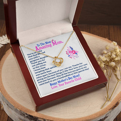 Gift For Amazing Mom Love Knot Necklace