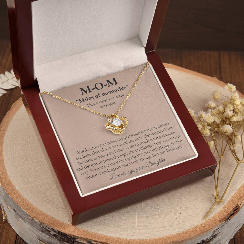 To My Mom Necklace Sentimental Gift For Mom Daughter Mother Jewelry Gift Mother's Day Birthday Present Love Knot Necklace