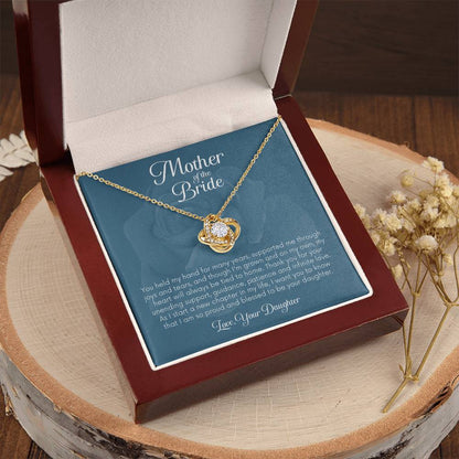 Mother Of The Bride Gift From Daughter Gift For Mom On Wedding Day Mom Gift From Daughter Mother Cross Necklace Jewelry Gift Love Knot Necklace
