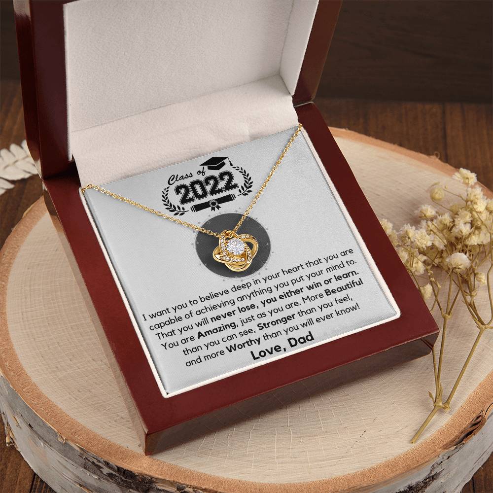 Just Released Class Of 2022 Graduation Gift From Dad Love Knot Necklace