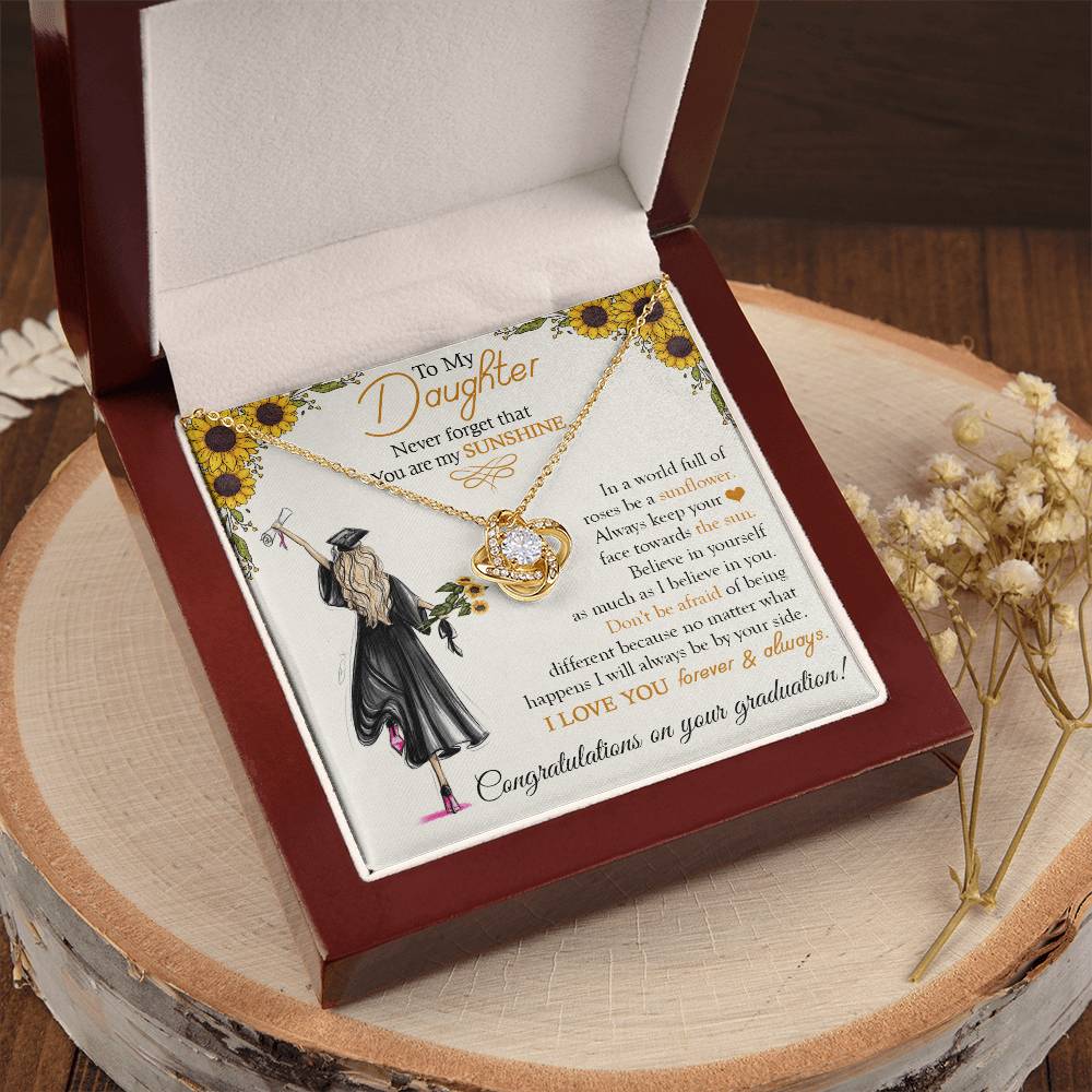 To My Daughter On Your Graduation Gift For Daughter From Mom Dad Daughter Graduatio Love Knot Necklace