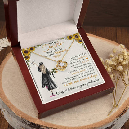 To My Daughter On Your Graduation Gift For Daughter From Mom Dad Daughter Graduatio Love Knot Necklace