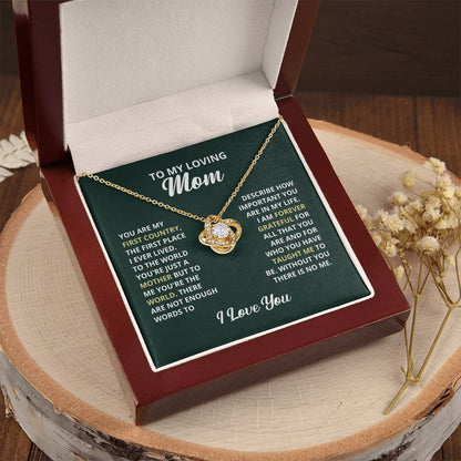 To My Loving Mom Necklace. Gift For Mom Mom Birthday Gift Mother's Day Gift Love Knot Necklace