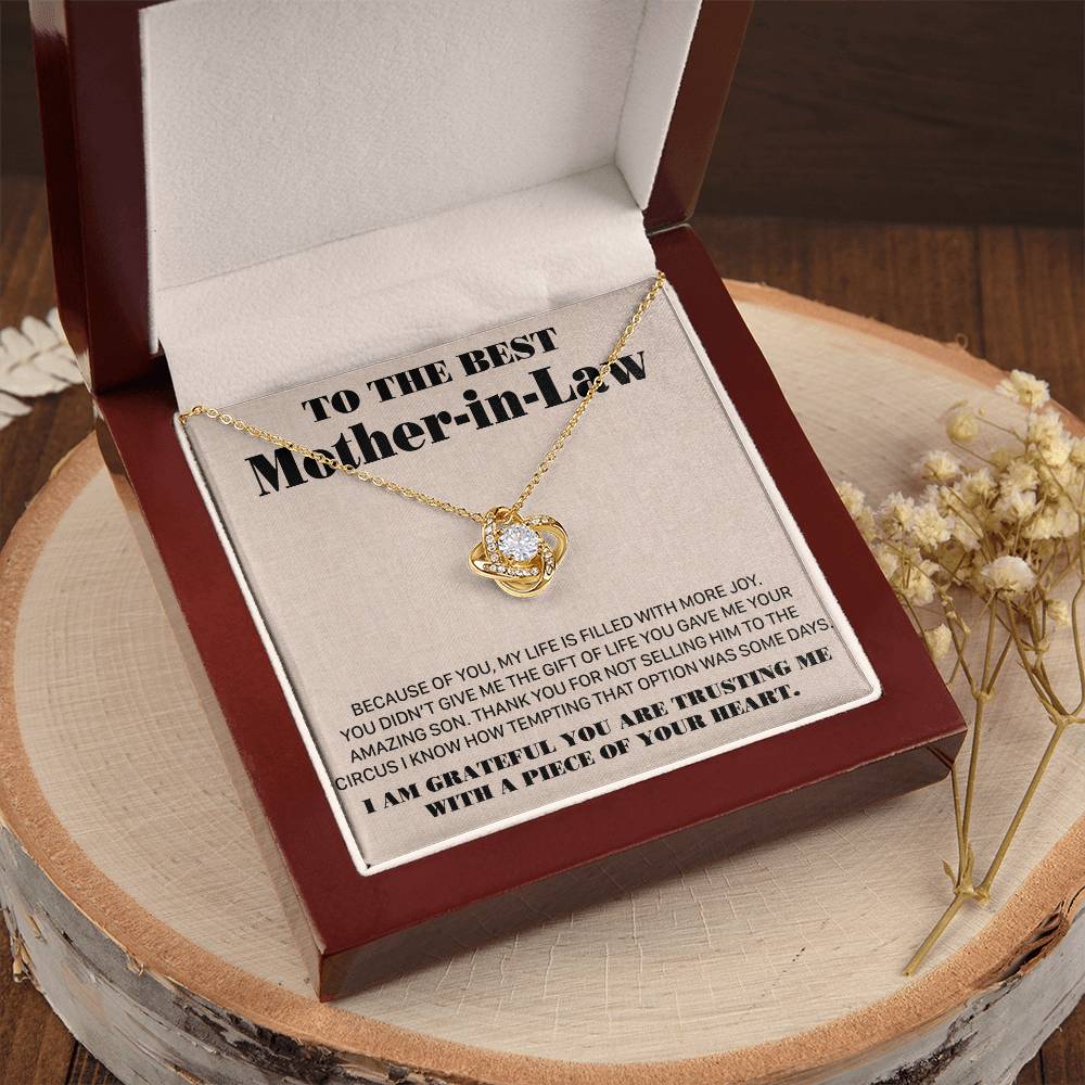 Gift For Mother-In-Law More Joy 2 Love Knot Necklace Love Knot Necklace