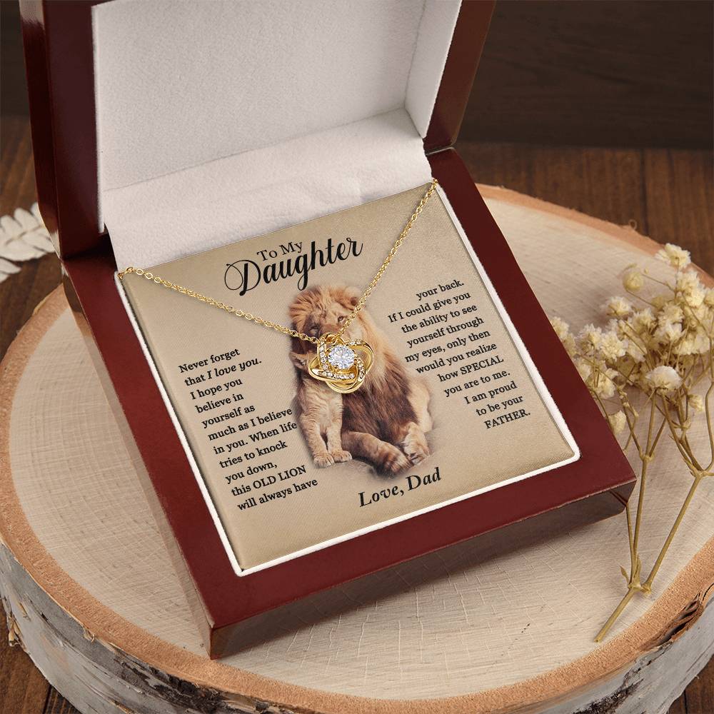 To My Daughter - Proud Of You - Necklace 1 Love Knot Necklace