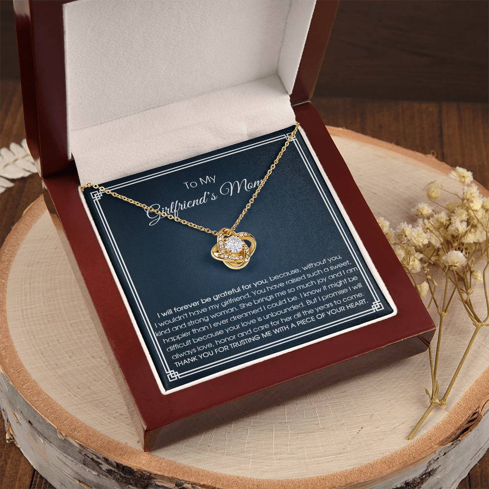 To My Girlfriend's Mom Necklace Girlfriend's Mom Birthday Gift Mother's Day Gift For Girlfriend's Mom Love Knot Necklace