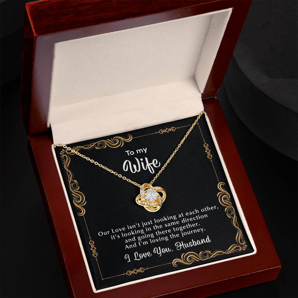 To My Wife Necklace, Gift For Wife From Husband, Love Knot Necklace, 10 Year Anniversary Gifts For Wife, Anniversary Gift For Wife 1 Year - Love Knot Necklace