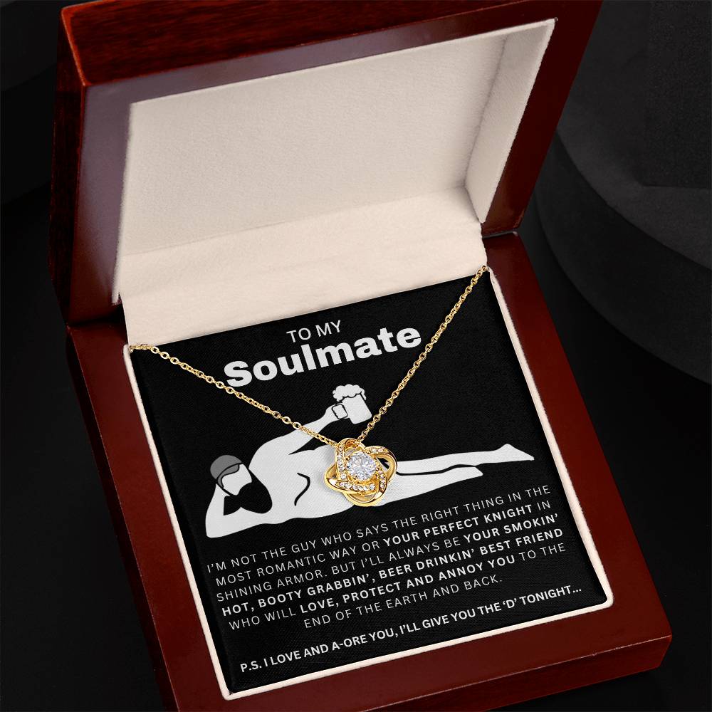 To My Soulmate Your Perfect Knight Necklace Love Knot Necklace