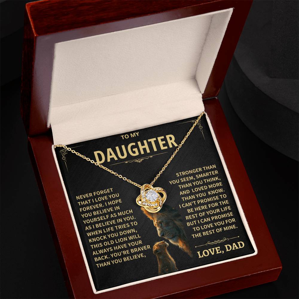 Daughter Gift From Dad, This Old Lion Love Knot Necklace