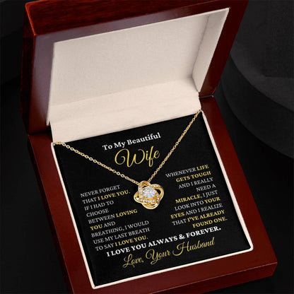 Gift For Wife I Just Look Into Your Eyes Necklace Love Knot Necklace