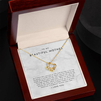 Mother Of Groom Necklace, Mother Of Groom Gifts, Mom Wedding Gift, Groom Gift For Mom, Groom To Mom Gift, Wedding Gifts, Mom Wedding Gift Love Knot Necklace