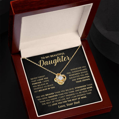 Gift For Daughter - Never Forget That I Love You Forever - Love Knot Necklace