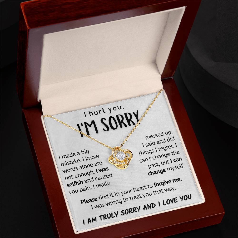I'm Sorry Necklace - I Really Messed Up Love Knot Necklace